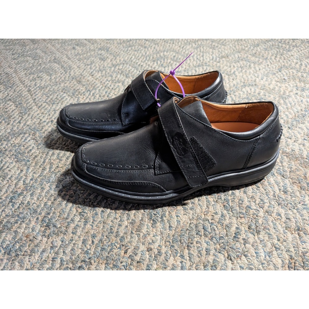 Dr. Comfort Frank Mens Black Leather Hook and Loop Dress Shoes 10W STK 6210